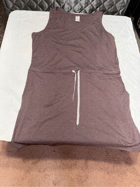 Members Mark Casual Super Soft Mauve Drawstring Tank Dress